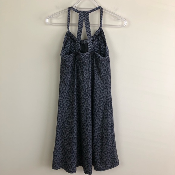 PrAna Quinn Dress is Charcoal Botanica Print - Picture 6 of 7